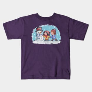 Christmas Snow Scene Kids T-Shirt